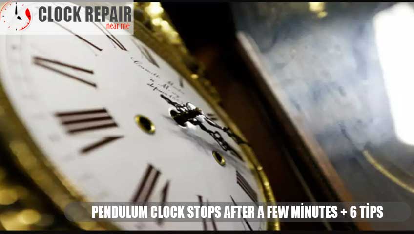 Pendulum clock stops after a few minutes